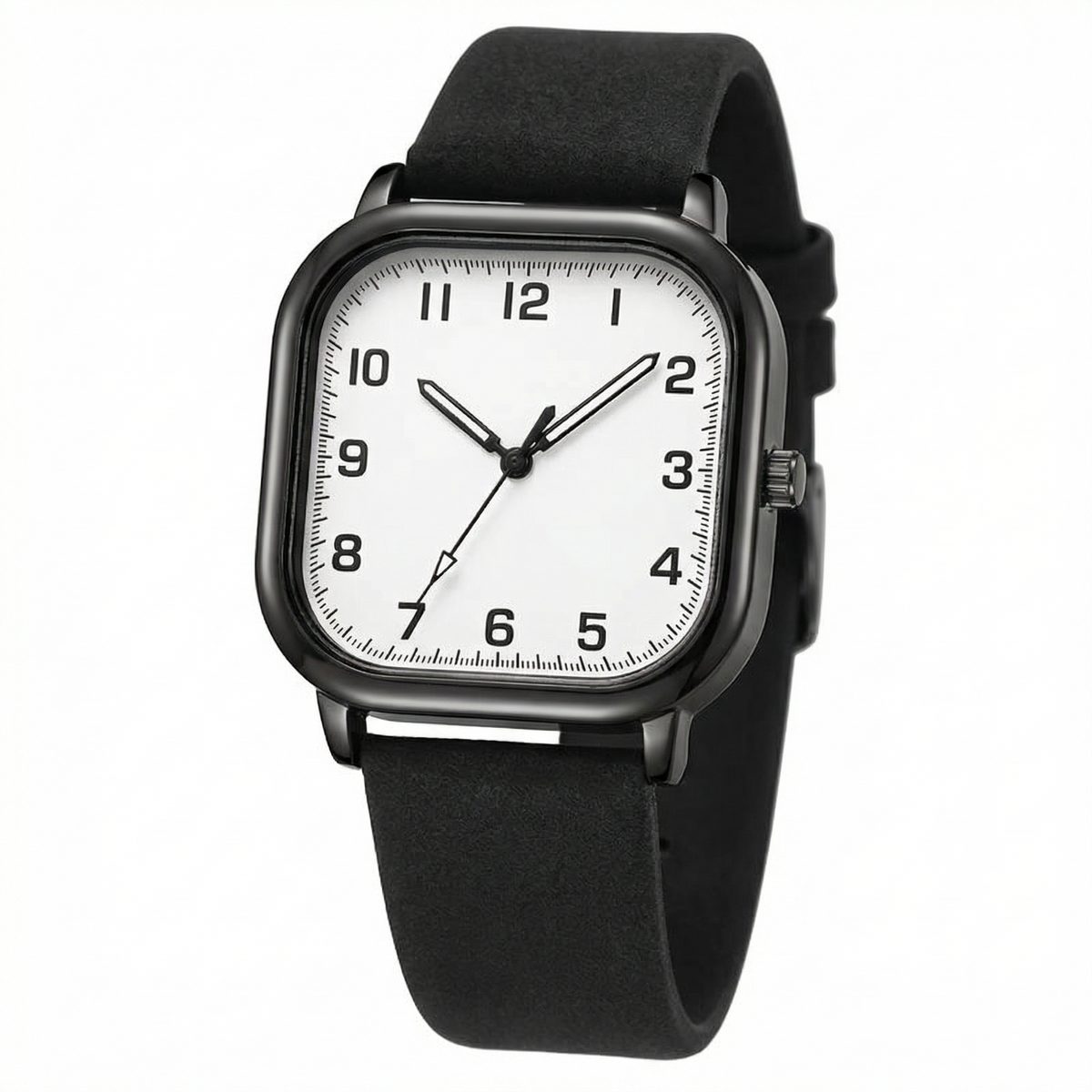 Minimalist Square Case Leather Strap Watch