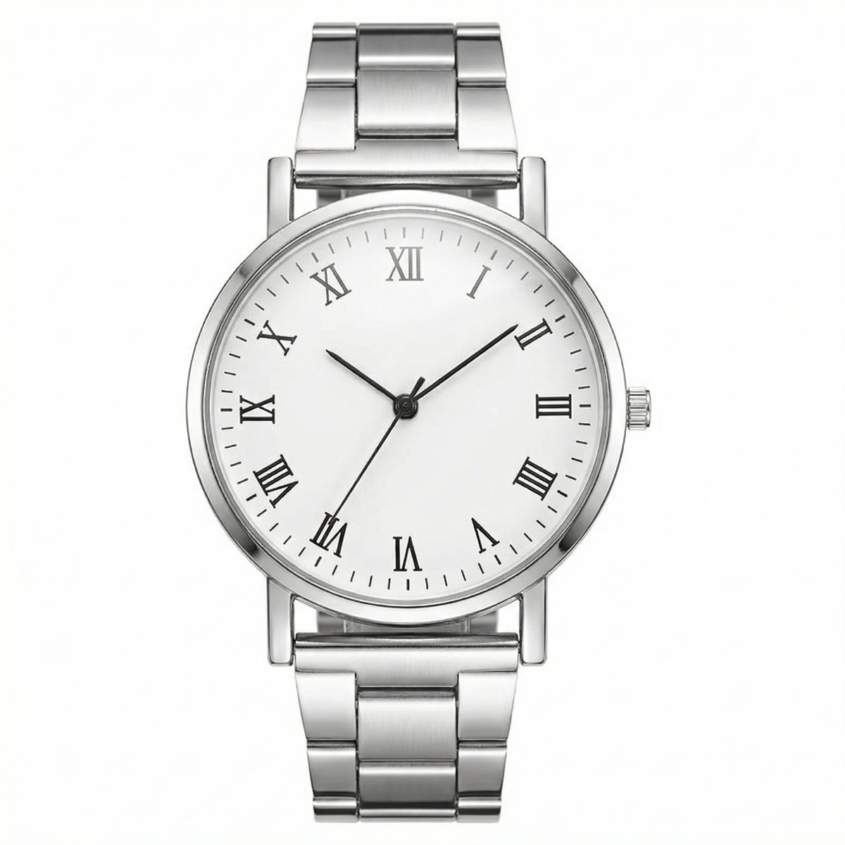 Stainless Steel Roman Numeral Dress Watch