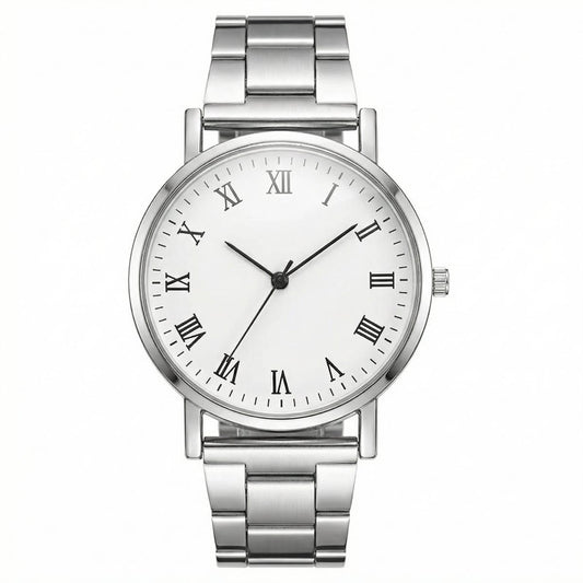 Stainless Steel Roman Numeral Dress Watch