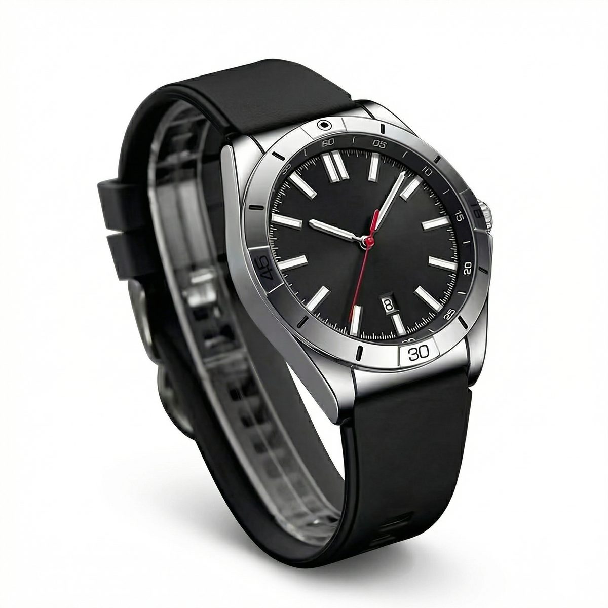 Sport Silver Silicone Strap Watch